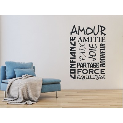 Texte mural - Amour-Amitié-Bonheur